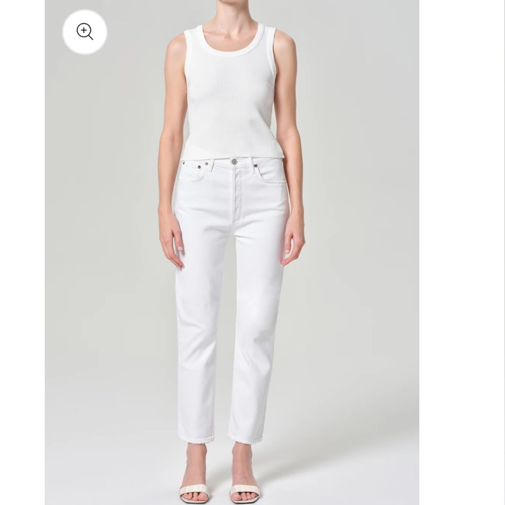 AGOLDE Off White High-Rise Straight Jeans